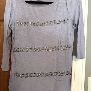 Ann Taylor Loft light purple top size M/L with beads